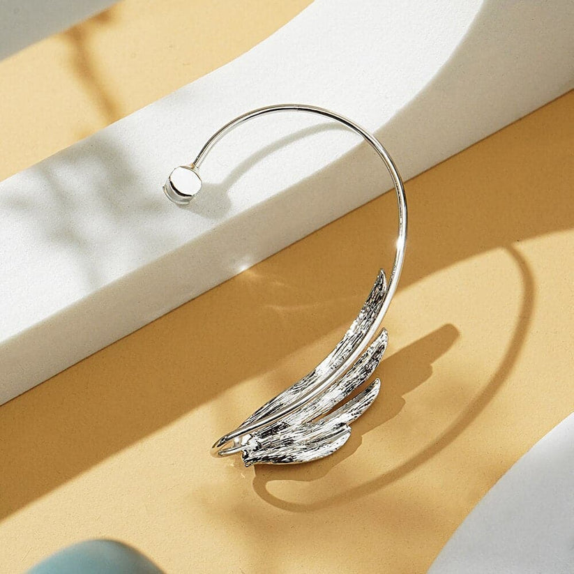 Wing Earrings (18K White Gold Plated)